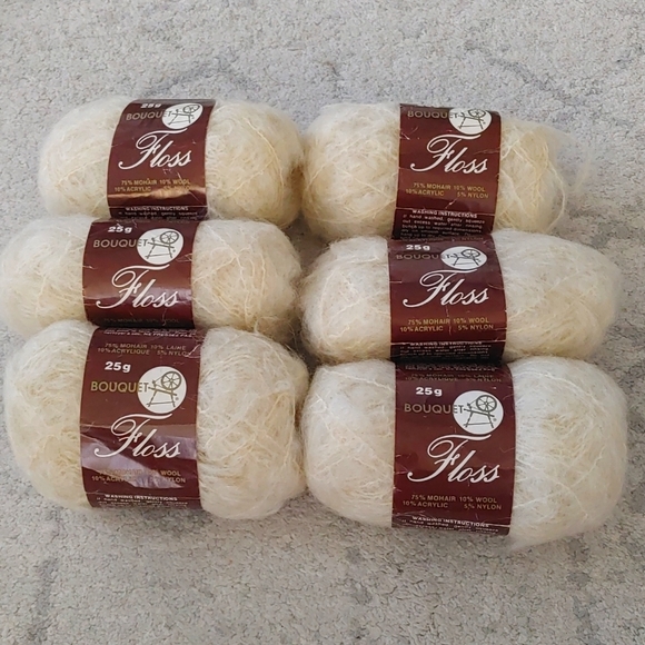 Other - 6 balls of cream mohair blend yarn